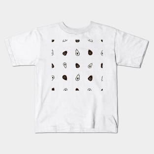 Hand drawn black white avocados Kids T-Shirt